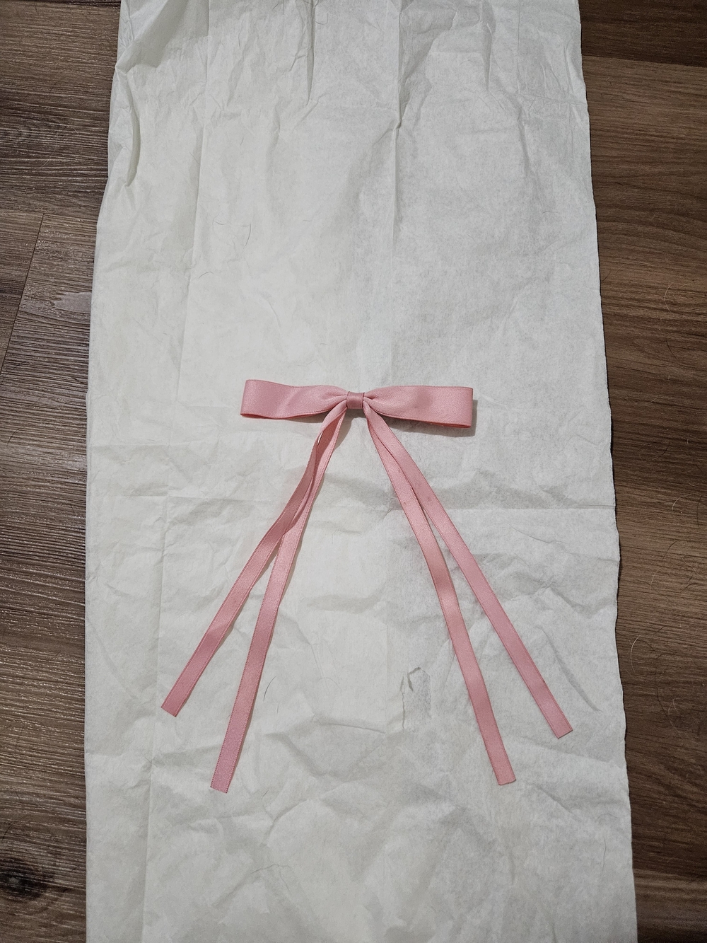 Source Unknown Pink Ribbon Hair Bow with Long Tails